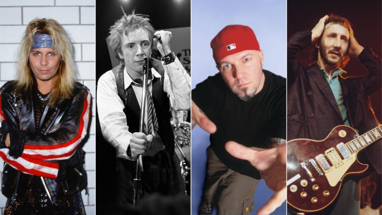  Motley Crue’s Vince Neil, Sex Pistols Johnny Rotten, Limp Bizkit’s Fred Durst and The Who’s Pete Townshend. 