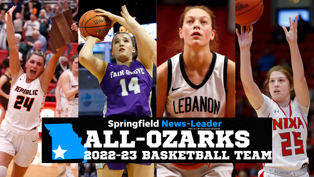 The Springfield News-Leader's 2022-23 All-Ozarks Girls' Basketball Team has been released with (left to right) Republic's Kaemyn Bekemeier, Fair Grove's Kameron Green, Lebanon's Raegan McCowan and Nixa's Norah Clark making the team.