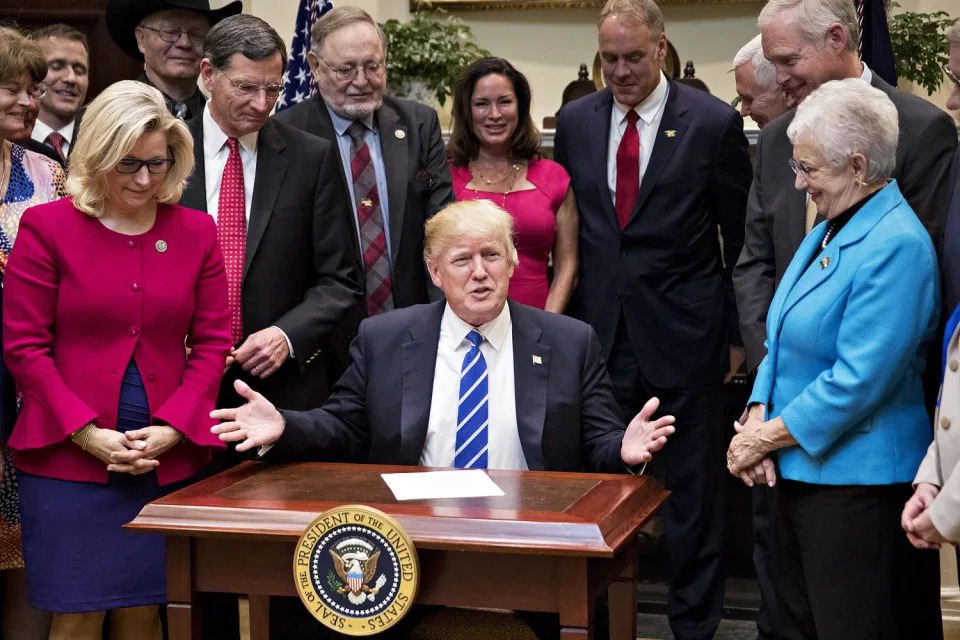 President Trump Signs Bills That Nullify Measures Put In Place During Obama Presidency (Andrew Harrer / Bloomberg via Getty Images file)