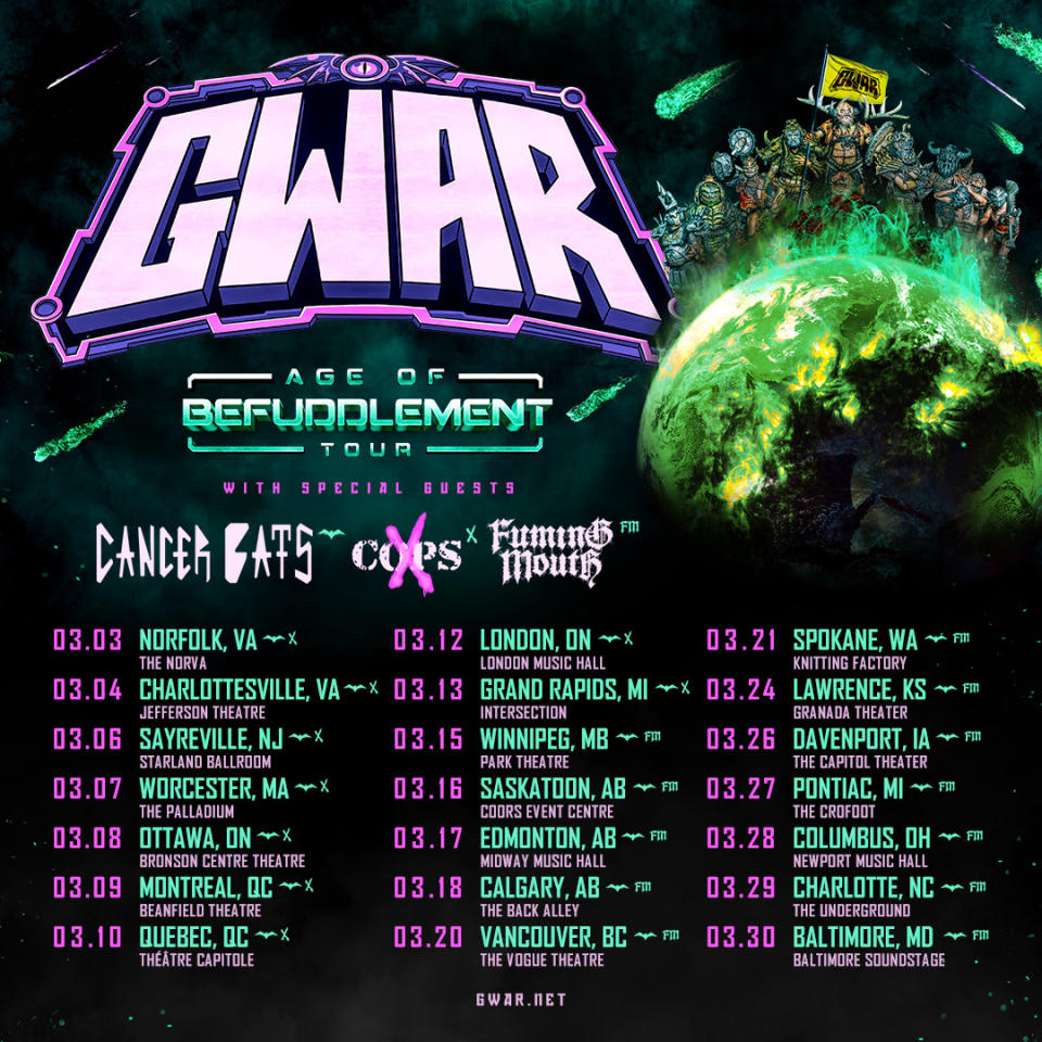 GWAR tour poster 2024