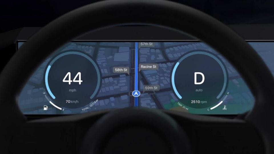 速度與油量／電量等行車資訊，也會完整出現在大改款Apple CarPlay上。(圖片來源/ Apple)