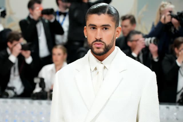 <p>Jeff Kravitz/FilmMagic</p> Bad Bunny at the 2023 Met Gala on May 1, 2023