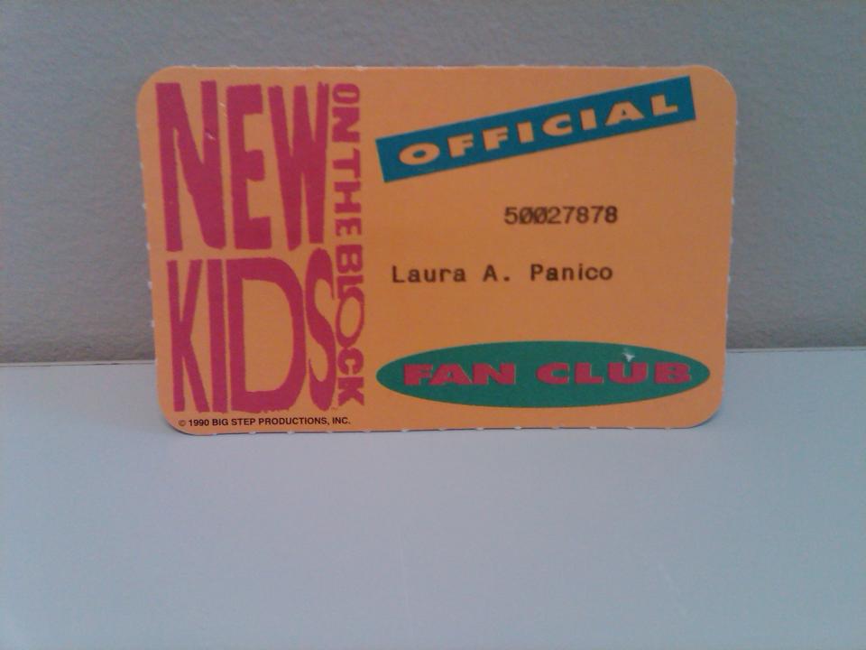 One of her many fan club membership cards