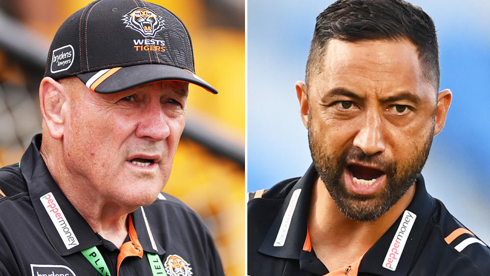 Tim Sheens and Benji Marshall, pictured here at the Wests Tigers.