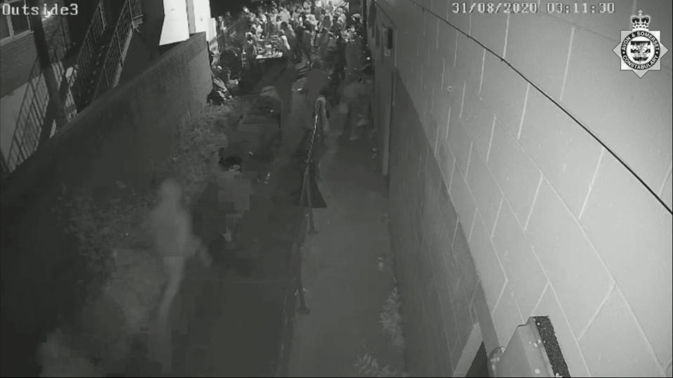 CCTV footage released by police showed Andre being chased through a large crowd by his attackers (swns)