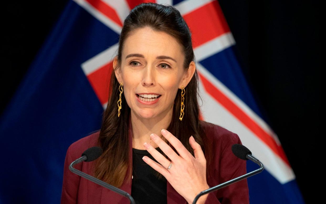 New Zealand's Prime Minister Jacinda Ardern briefs the media about the COVID-19 coronavirus at the Parliament House in Wellington on April 27, 2020 - Life after lockdown: New Zealand on the verge of 'brilliant' victory after five weeks of restrictions - GETTY IMAGES