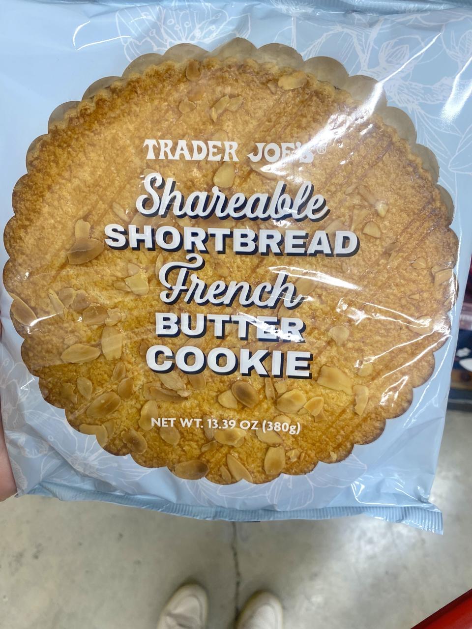 a package with one shareable shortbread french butter cookie