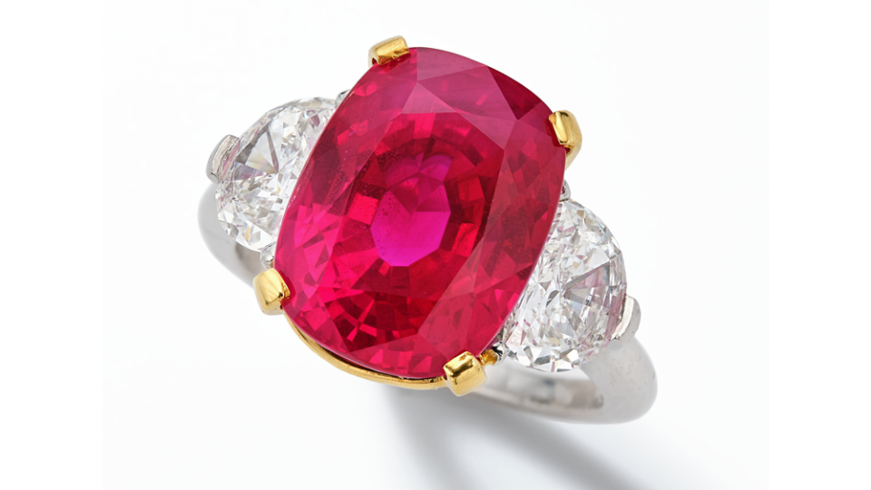 A 12.23-Carat Burmese Ruby Ring