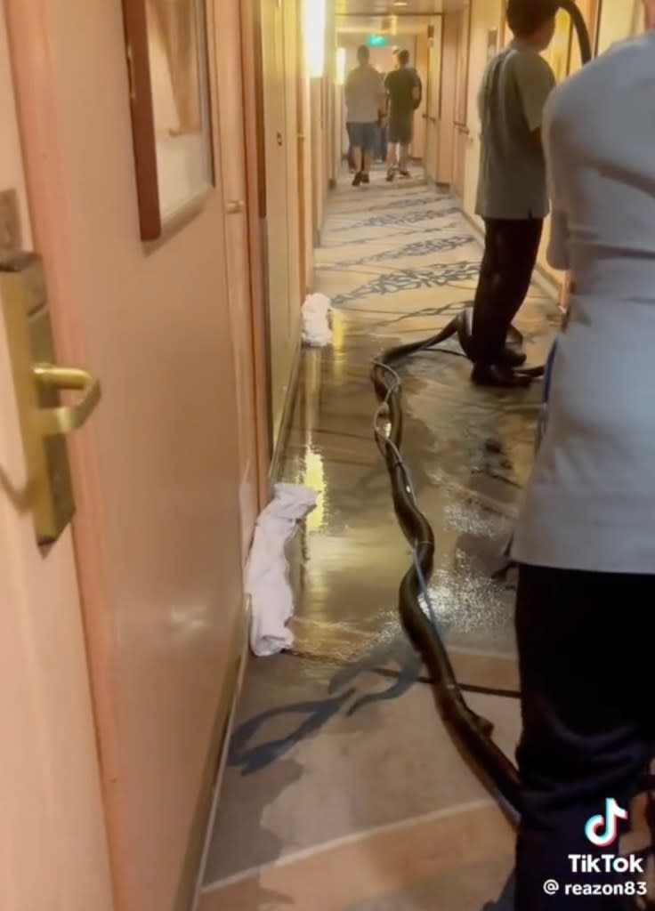 Alisha said several feet of water flooded her room as well as public spaces throughout the boat. Jam Press Vid/@leesh.downey_