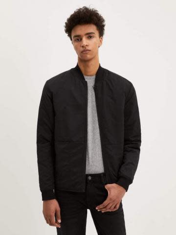 Black Reversible Bomber Jacket