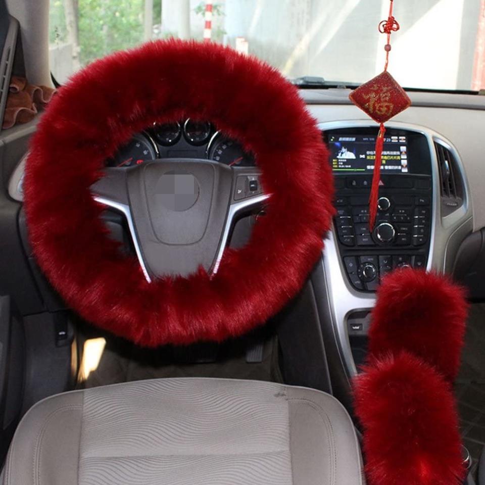 Faux Wool Steering Wheel Cover