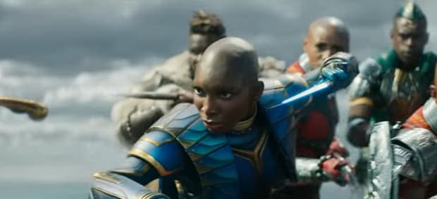 Michaela Coel as Aneka leading the Dora Milaje in"Black Panther: Wakanda Forever"<p>Marvel Studios</p>