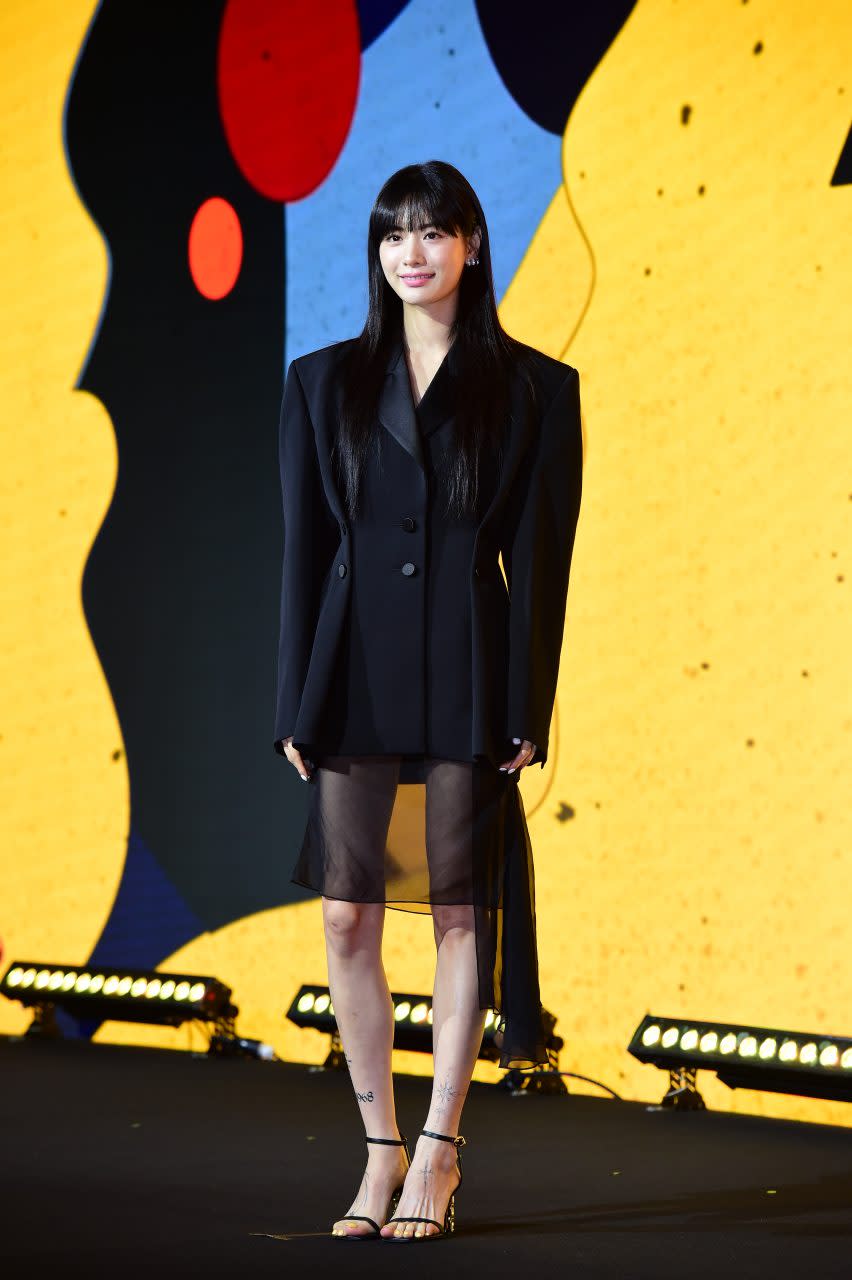 SEOUL, SOUTH KOREA - AUGUST 23: South Korean actress and singer Nana attends the press conference for Netflix series 'Mask Girl' at JW Marriott Hotel Seoul on August 23, 2023 in Seoul, South Korea. (Photo by The Chosunilbo JNS/Imazins via Getty Images)