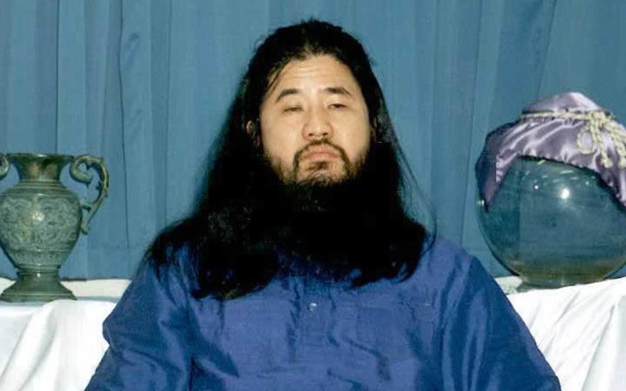 Shoko Asahara, guru of the doomsday Aum Shinrikyo cult, October 1 1990 - AFP