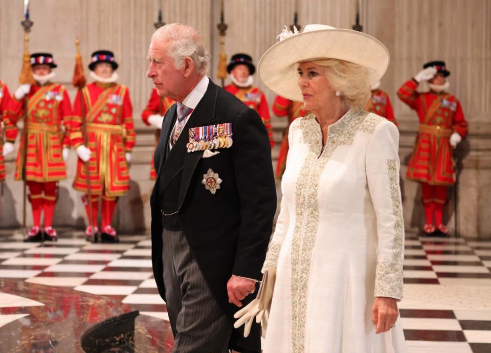 The Prince of Wales and the Duchess of Cornwall at the National Service of Thanksgiving at St Paul’s Cathedral in June (Richard Pohle/The Times/PA) (PA Wire)