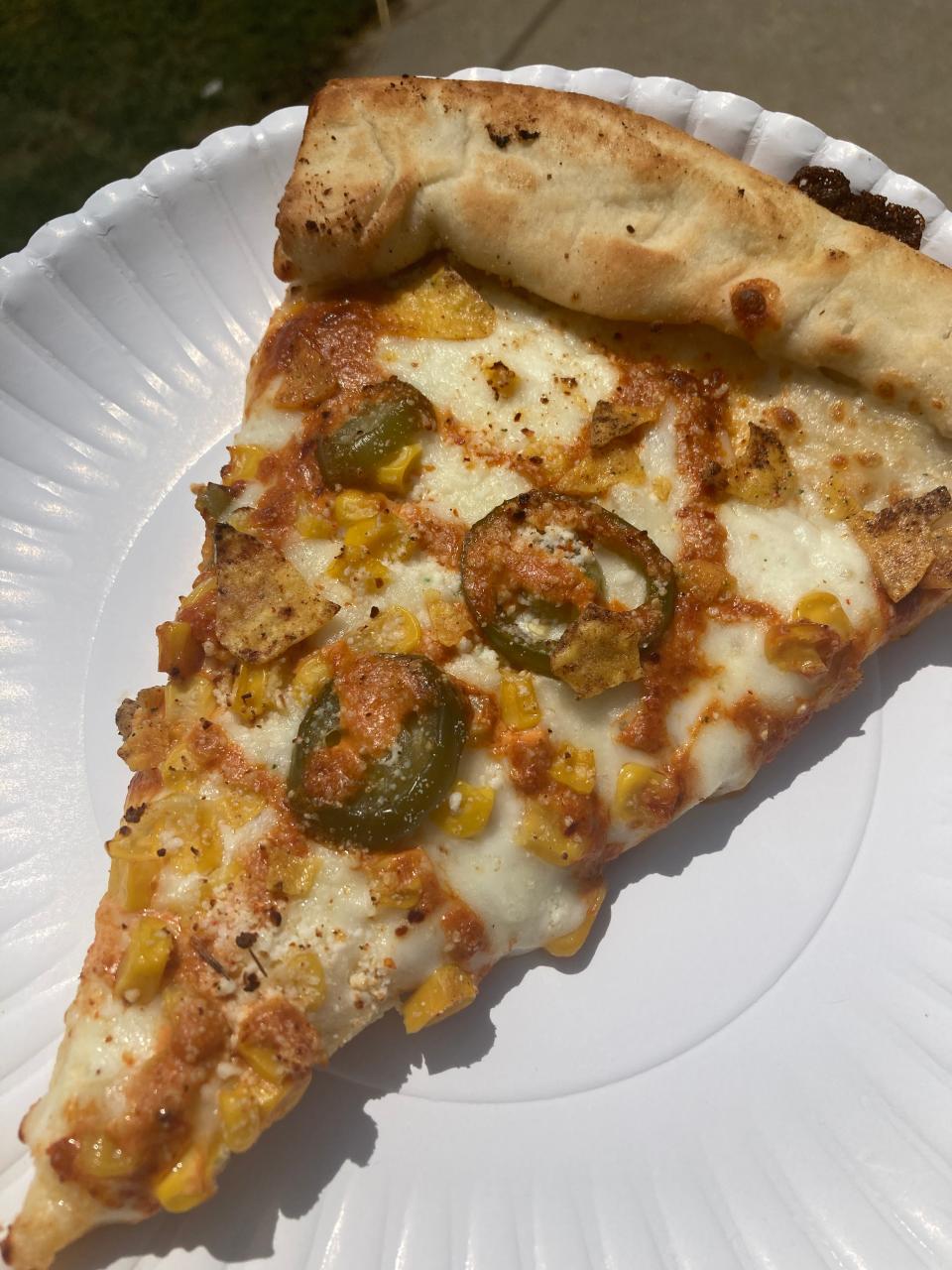 The Elote Street Corn Pizza, which we rated five stars, packed flavor and heat on a perfectly crispy crust.