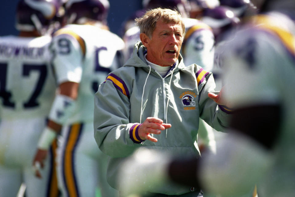 Head coach Jerry Burns of the Minnesota Vikings in 1989