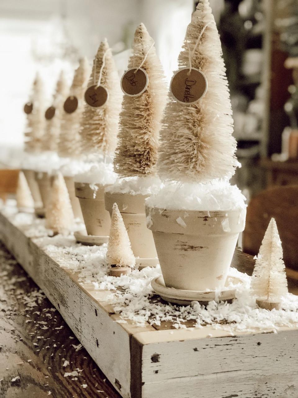 Holiday Tablescape Using Bottlebrush Trees