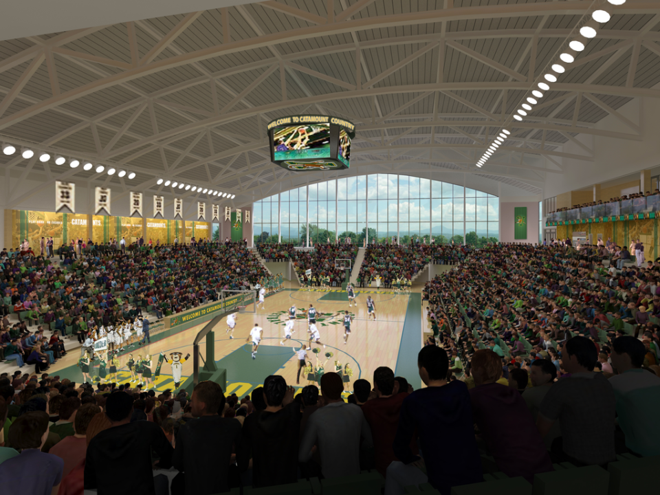 Rendering of the University of Vermont's Tarrant Center, future home of the school's basketball programs.