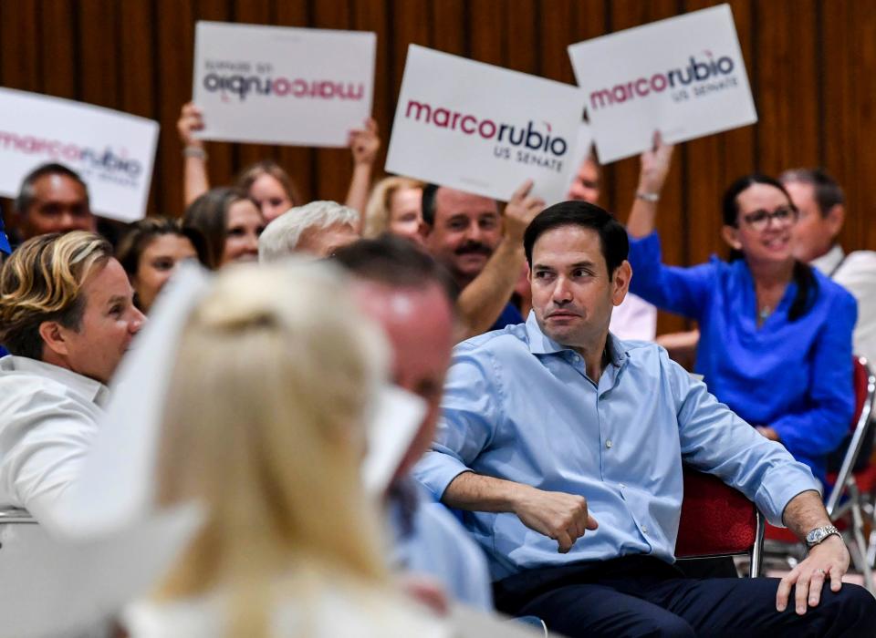 U.S. Senator Marco Rubio is introduced to a large crowd at Melbourne Auditorium on Sept. 17 during the Hot Dogs, Apple Pie and Marco Rubio campaign event.