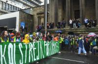 Swedish environmental activist Greta Thunberg attends a youth climate protest in Bristol