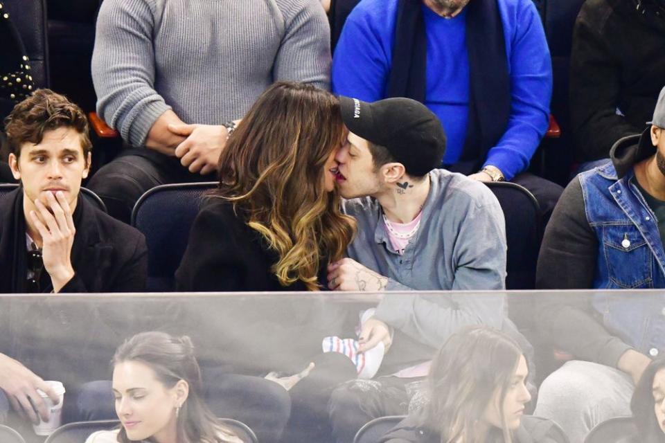 Kate Beckinsale and Pete Davidson at a New York Rangers hockey game on March 3, 2019 | JD Images/REX/Shutterstock