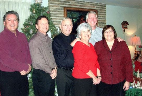 Angeline and Edwin R. Harwood are flanked by their children (from left): John, Edwin L., Bryan and Yvonne. Edwin R. Harwood died Sept. 29, 2016.