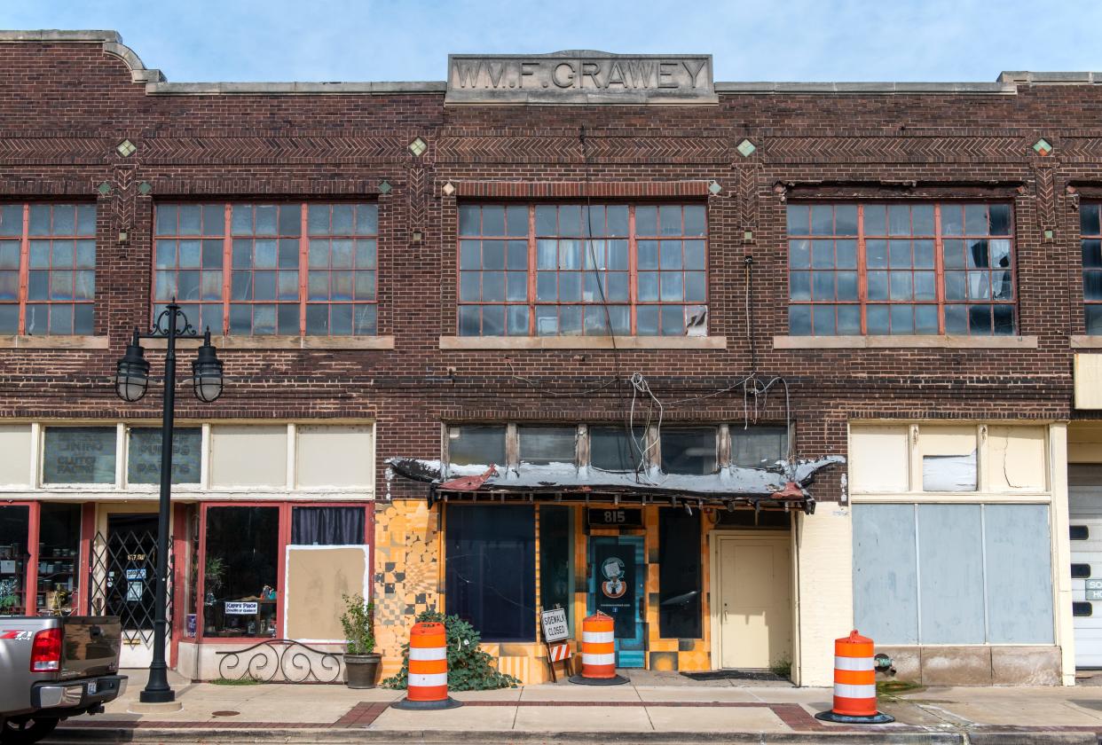 The Grawey Building, across from the Federal Building, is next on developer Casey Baldovin's list. The facility stretches down the entire block to Elm Street. Lofts and retail businesses are planned to take up space once renovations are complete.