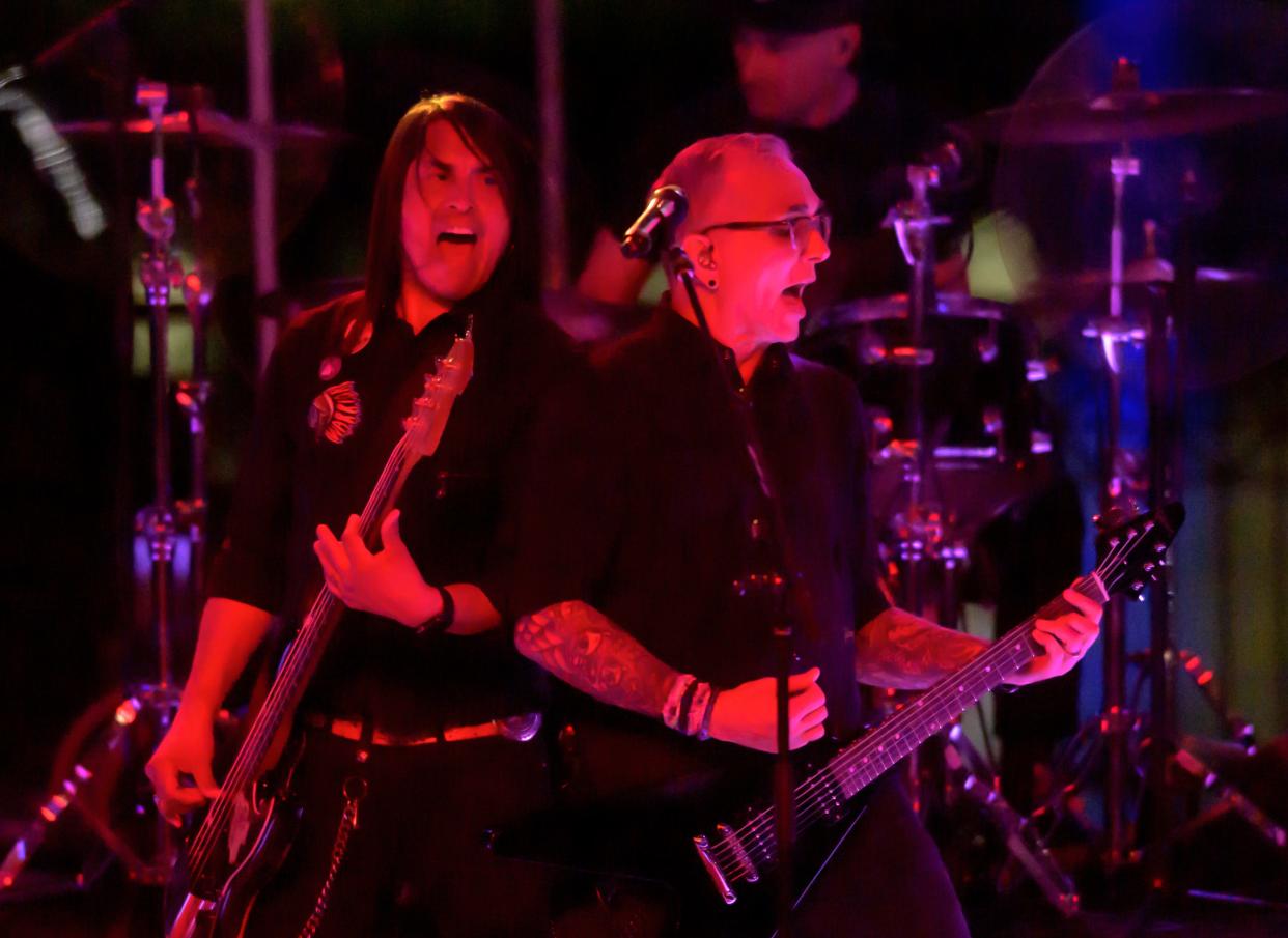 FILE - Everclear's Freddy Herrera, left, and Art Alexakis perform with the band as part of Park-A-Palooza festivities Friday, June 7, 2024 on the Peoria riverfront. Everclear will perform in North Augusta at Oct. 26.