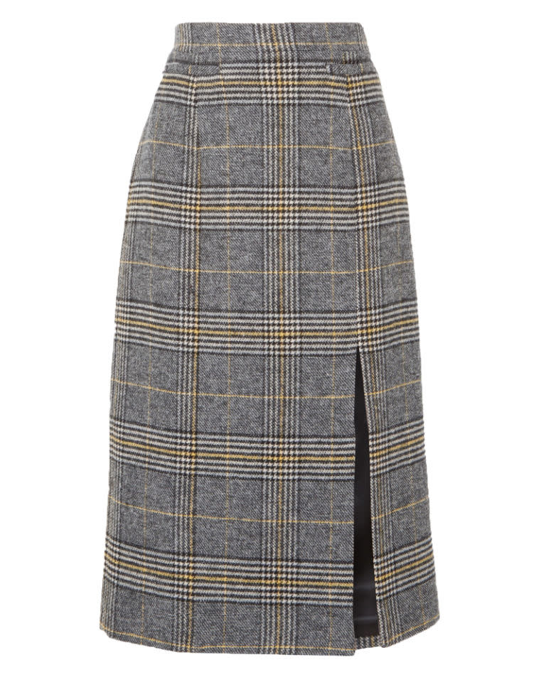 <p>Alexa Chung, buy now for <a rel="nofollow noopener" href="https://www.net-a-porter.com/gb/en/product/995624/ALEXACHUNG/checked-tweed-pencil-skirt?cm_mmc=LinkshareUK-_-TnL5HPStwNw-_-Custom-_-LinkBuilder&siteID=TnL5HPStwNw-NSwF.KwbLTqdiiFtX13aIQ&Skimlinks.com=Skimlinks.com" target="_blank" data-ylk="slk:£295;elm:context_link;itc:0;sec:content-canvas" class="link ">£295</a></p>