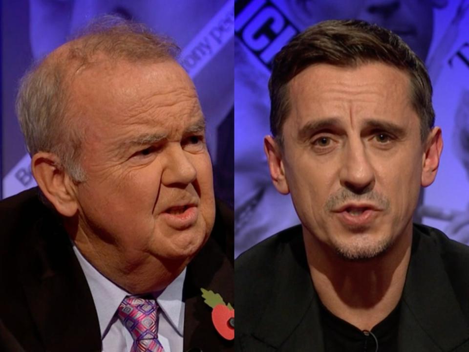 Hislop and Neville clashed (BBC)