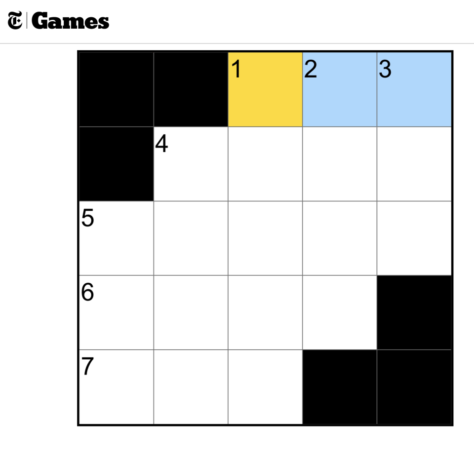 New York Times mini crossword