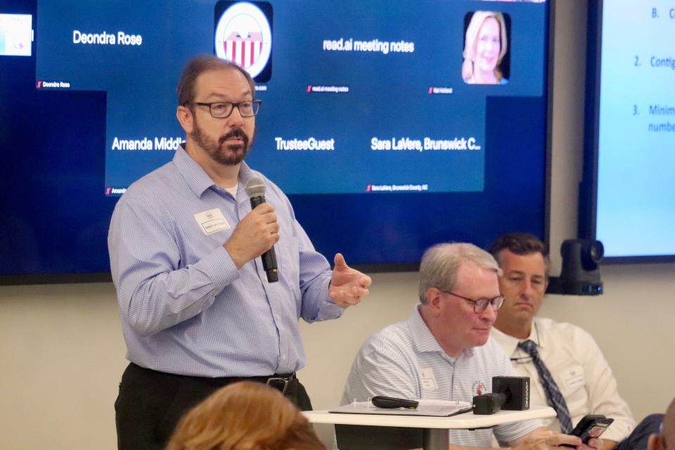 Andy Jackson, director of the Civitas Center for Public Integrity at the John Locke Foundation, speaks during a meeting of the Commission on the Future of North Carolina Elections, held on Monday, July 15, 2024. The commission, a statewide, cross-partisan group sponsored by the nonprofit Carter Center, released a draft report on the fairness, safety and security of elections in North Carolina. The meeting was held at the Center for the Environment at Catawba College in Salisbury, NC.