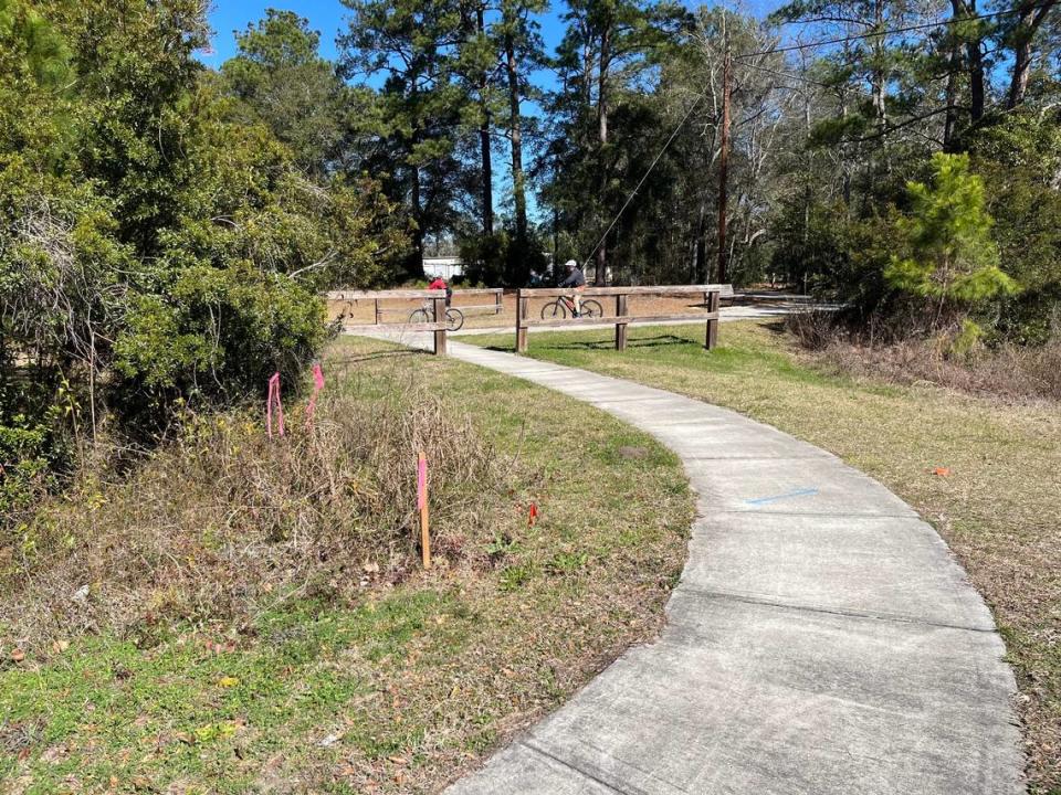 Beaufort County is replacing an old path with a new 10-foot-wide pathway along Laurel Bay Road. The path connects with the Spanish Moss Trail.