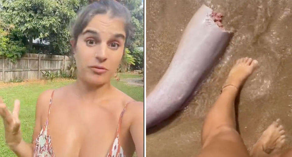 The Queensland woman was shocked by the size and look of it and was determined to find out what it was. Source: TikTok