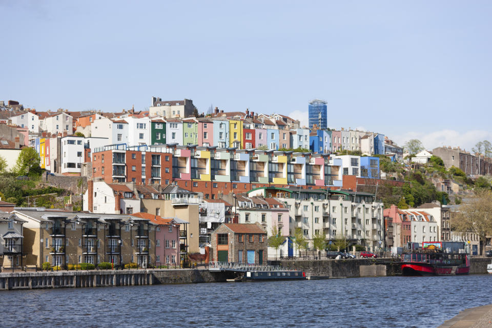 Colourful harbourside houses at Bristol docks. [Photo: Getty]