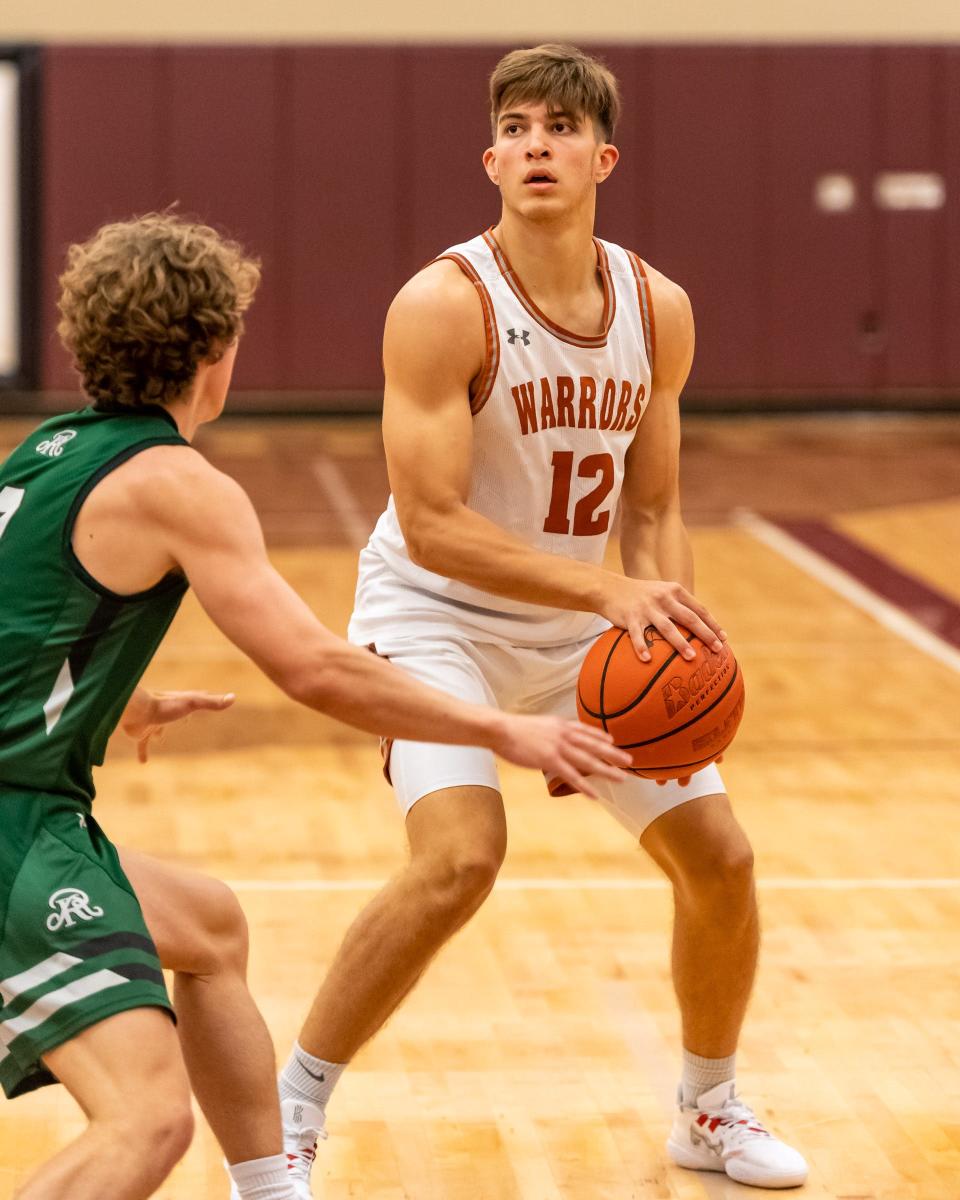 Westwood's Zach Engels (Westwood) looks for a shot for the Austin team. The San Antonio area All-Stars defeated the Austin area All-Stars 130-118 at the Jordan Clarkson All Star Weekend seniors game on Saturday at Round Rock High School.