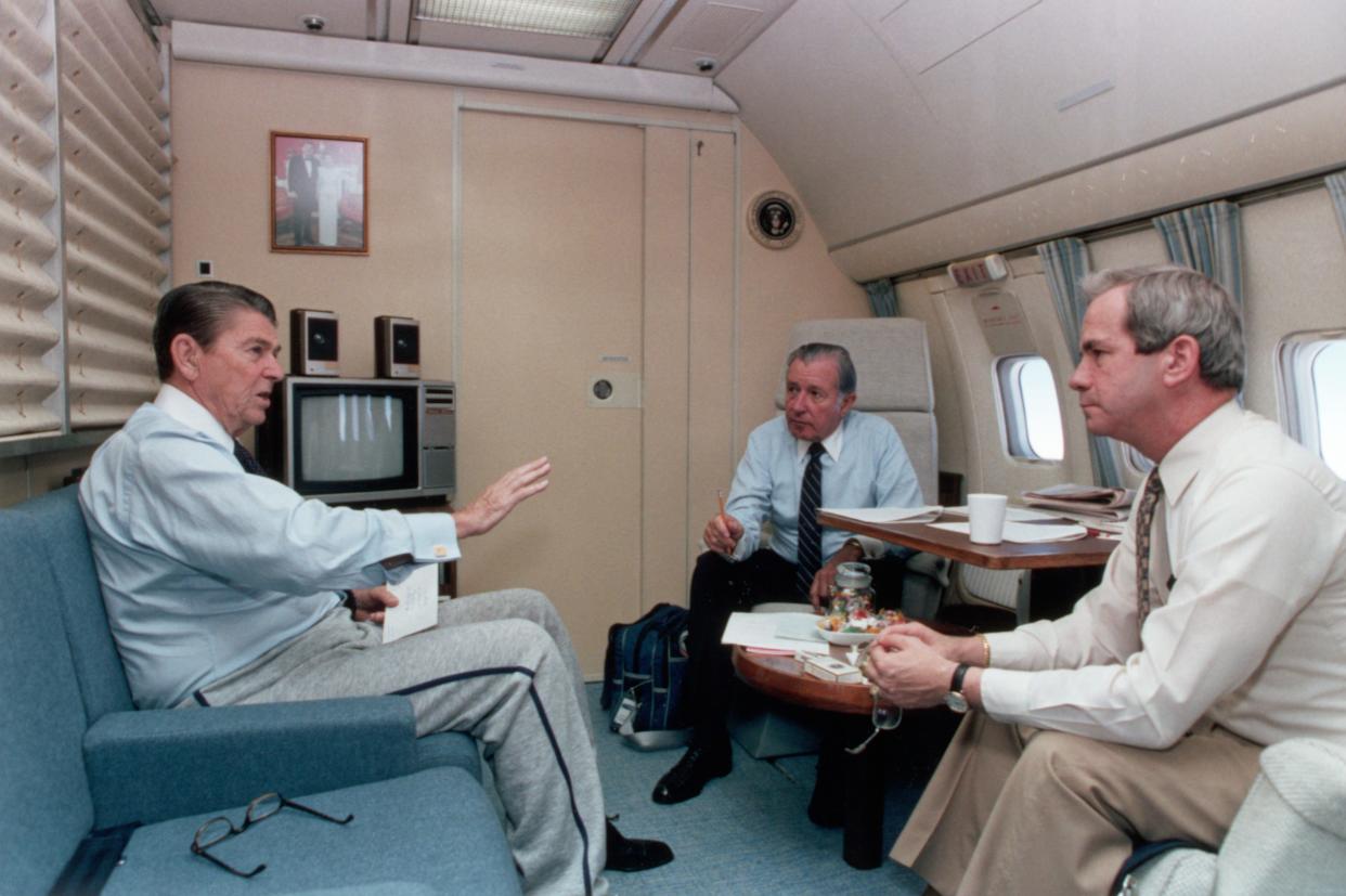 Ronald Reagan on Air Force One.