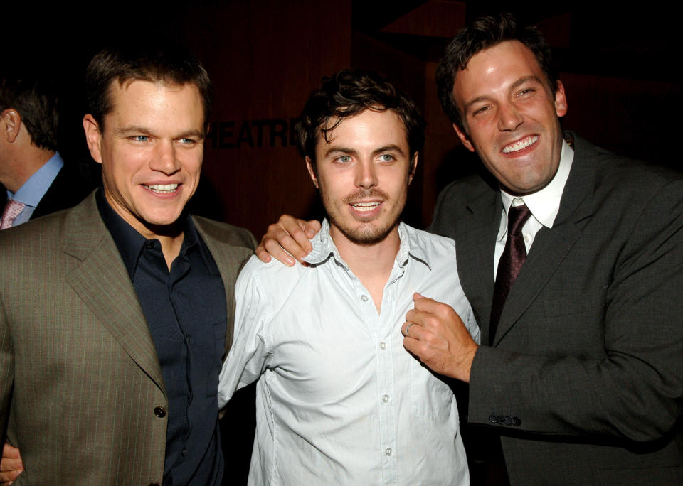 Matt Damon, Casey Affleck, and Ben Affleck in 2005. (Photo: L. Cohen/WireImage)