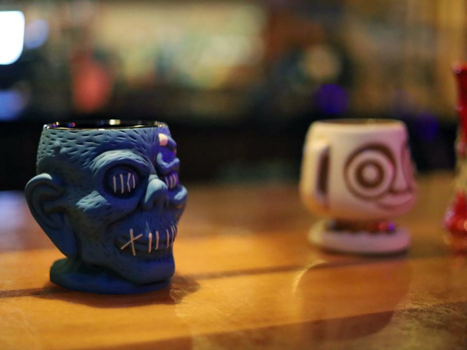 Mugs from Trader Sam's Grog Grotto.