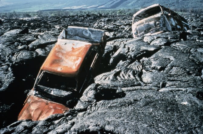 The most recent eruption of Kilauea was not the first one to devour cars. (InterNetwork Media / Getty)