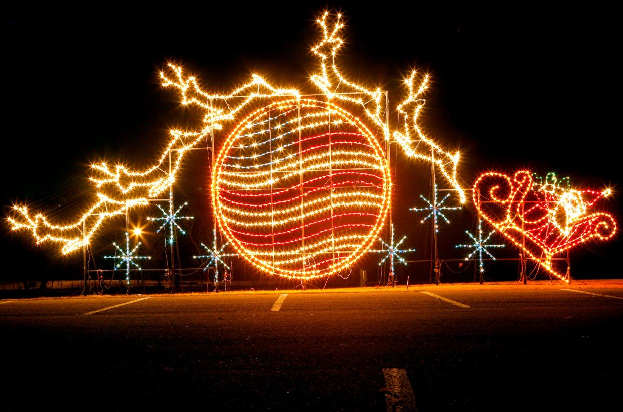 The Holiday Lights Spectacular in Midwest City features more than 100 glowing, moving vignettes.
