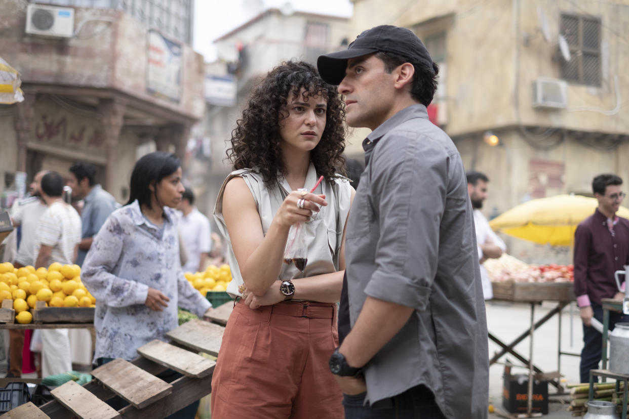 May Calamawy and Oscar Isaac in 