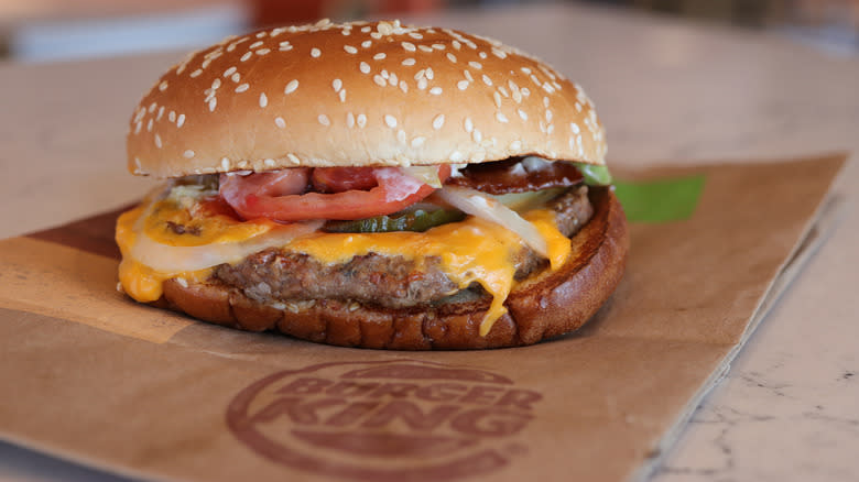 Burger King cheese  burger food