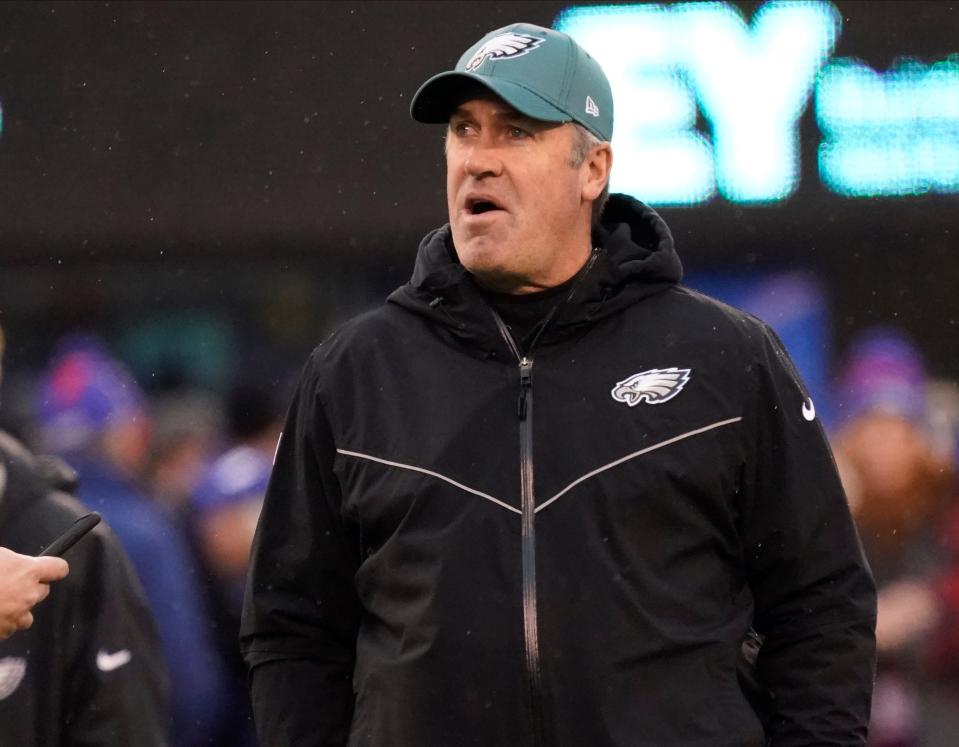Former Philadelphia Eagles coach Doug Pederson is among the candidates for the Jaguars' coaching job.