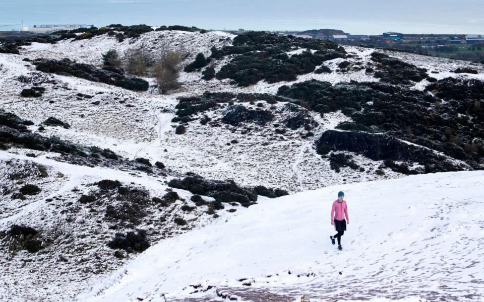 A hiker in Edinburgh's Holyrood Park on Thursday - PA