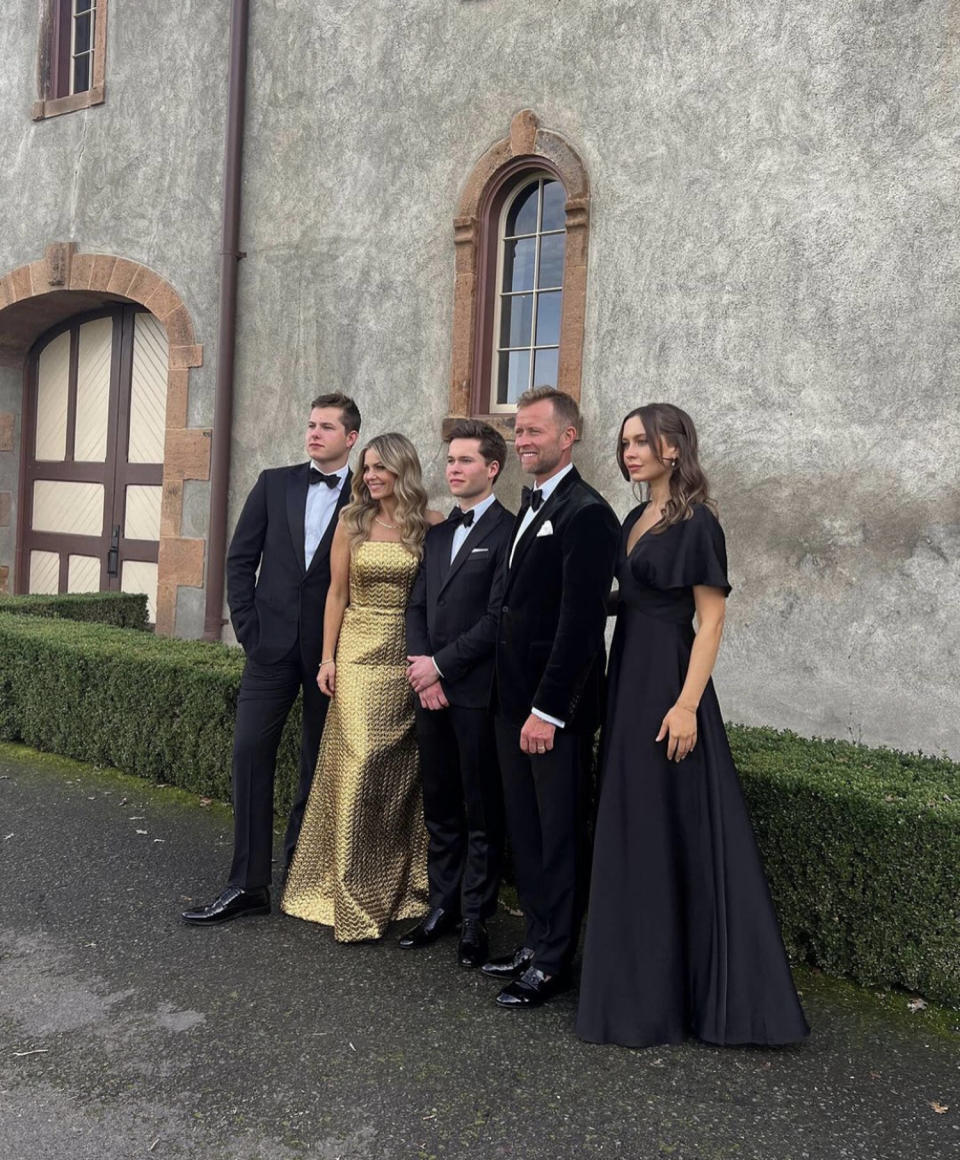The Bure family posing for a photo at Lev Bure's wedding. (Instagram/Natasha Bure)
