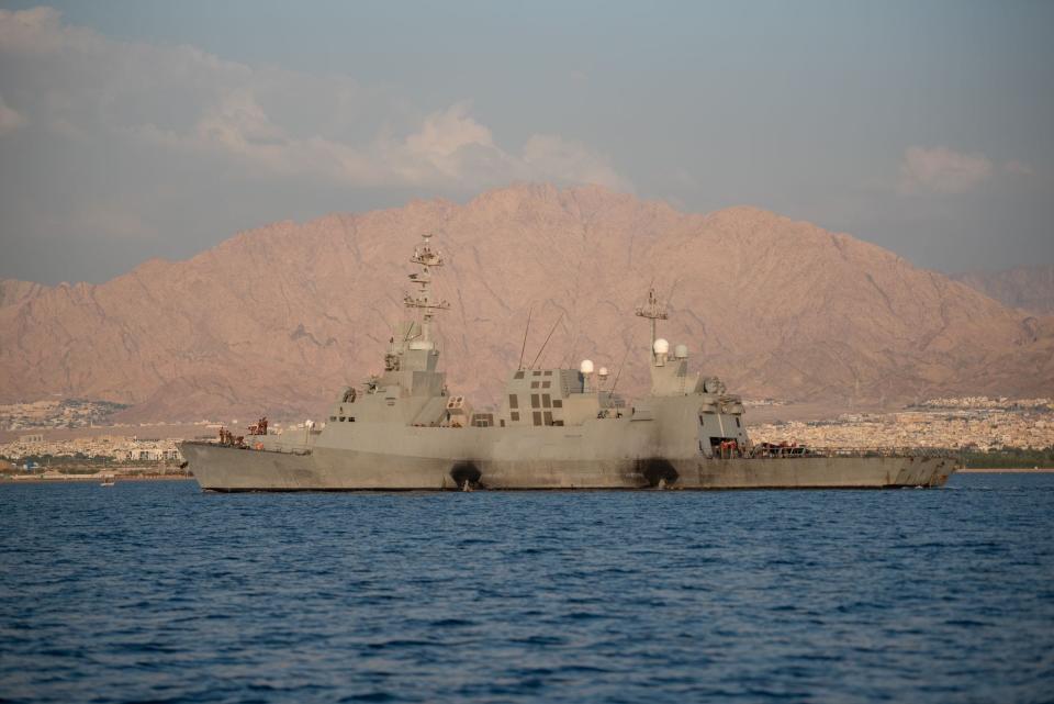 Israeli Navy ship in the Red Sea.