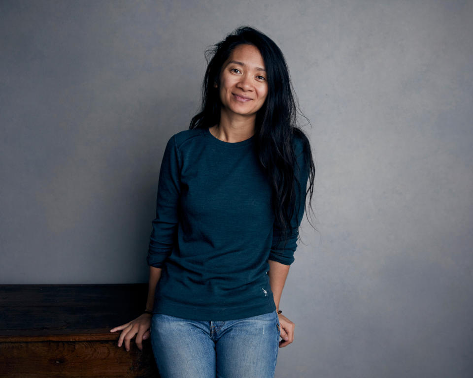 FILE - Writer-director Chloe Zhao poses for a portrait during the Sundance Film Festival in Park City, Utah on Jan. 22, 2018. Zhao's latest film, "Nomadland," stars Frances McDormand as a woman living rootlessly across the American West after the Great Recession. (Photo by Taylor Jewell/Invision/AP, File)