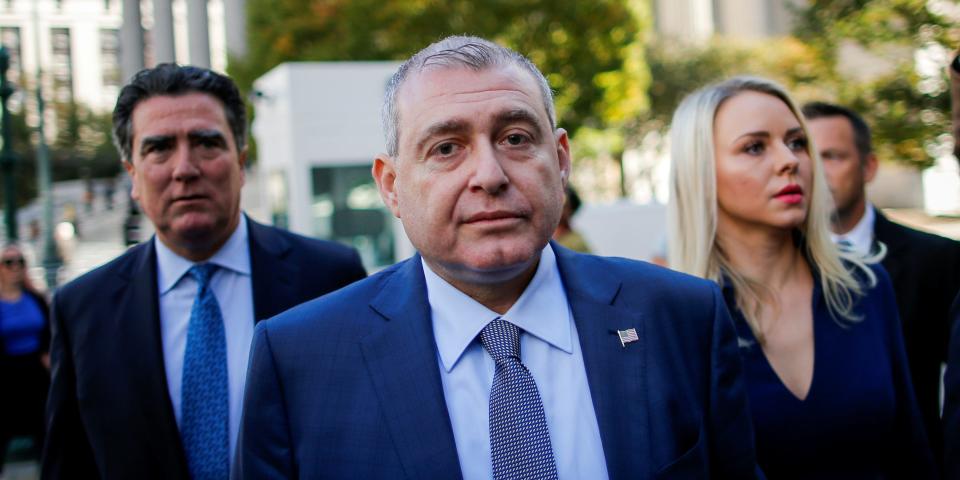 FILE PHOTO: Lev Parnas arrives for his arraignment at the United States Courthouse in the Manhattan borough of New York City, U.S., October 23, 2019.  REUTERS/Eduardo Munoz/File Photo